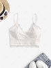 ZAFUL Lace Trim Ribbed Cropped Cami Top L White