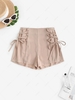 ZAFUL Lace Up High Waisted Shorts Xl Light coffee