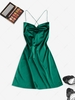 ZAFUL Lace Up Open Back Satin Party Dress L Green