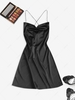 ZAFUL Lace Up Open Back Satin Party Dress Xl Black