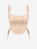 ZAFUL Lace Up Scarf Hem Corset Top S Light coffee