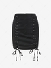 ZAFUL Lace Up Solid Mini Skirt M Black