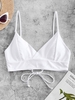ZAFUL Lace-up Surplice Bikini Top L White