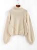 ZAFUL Lantern Sleeve Turtleneck Sweater L Light yellow