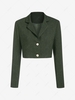 ZAFUL Lapel Crop Blazer M Deep green
