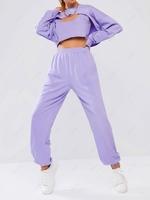 ZAFUL Layered Athleisure Shrug Three Piece Tracksuit L Light purple