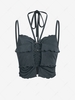 ZAFUL Layered Cinched Ribbed Halter Tank Top L Dark gray