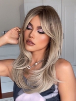 zaful Layered Long Natural Straight Heat Resistant Fiber Wig