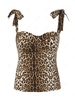 ZAFUL Leopard Animal Print Tie Shoulder Tank Top M Multi a