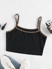 ZAFUL Leopard Binding Plus Size Cropped Cami Top