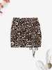 ZAFUL Leopard Cinched Front Slinky Mini Skirt Xl