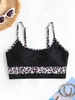 ZAFUL Leopard Colorblock Tank Swim Top L Black
