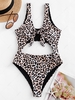 ZAFUL Leopard Cut Out One-piece Swimsuit M Leopard