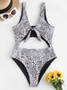 ZAFUL Leopard Cut Out One-piece Swimsuit M Multi a