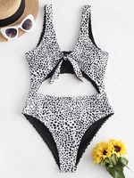 ZAFUL Leopard Cut Out One-piece Swimsuit M Multi a
