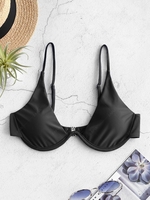 ZAFUL Plunge Underwire Push Up Bikini Top S Black