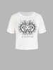 ZAFUL Plus Size Astrology Sun Print Cuffed T-shirt