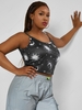 ZAFUL Plus Size Astrology Sun Star Moon Print Cami Top