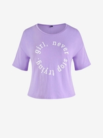 ZAFUL Plus Size Basic Drop Shoulder Slogan Print Tee