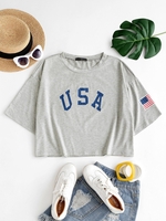 ZAFUL Plus Size Boxy USA Graphic T-shirt