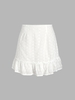 ZAFUL Plus Size Broderie Anglaise Embroidered Flounce Skirt