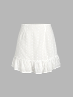 ZAFUL Plus Size Broderie Anglaise Embroidered Flounce Skirt