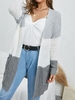 ZAFUL Plus Size Colorblock Chunky Open Cardigan