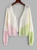 ZAFUL Plus Size Colorblock Open Front Cardigan