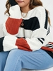 ZAFUL Plus Size Colorful Striped Chunky Sweater