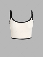 ZAFUL Plus Size Contrast Binding Rib-knit Camisole