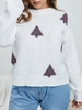 ZAFUL Plus Size Crew Neck Tinsel Trees Sweater