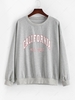 ZAFUL Plus Size Crewneck California Graphic Marled Sweatshirt