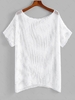 ZAFUL Plus Size Crochet Openwork Slit Batwing Sleeve Cover Up Xl White