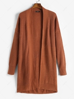 ZAFUL Plus Size Drop Shoulder Open Front Cardigan