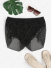 ZAFUL Plus Size Fishnet Cinched Slit Beach Shorts with Built in Briefs Xxxl Black