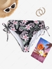 ZAFUL Plus Size Floral Side Lace-up Bikini Bottom Xl Black