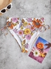 ZAFUL Plus Size Floral Side Lace-up Bikini Bottom Xxxl Orange