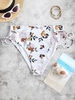 ZAFUL Plus Size Floral Side Lace-up Bikini Bottom Xxxl Yellow