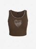 ZAFUL Plus Size Heart Pattern Leopard Print Cropped Tank Top