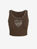 ZAFUL Plus Size Heart Pattern Leopard Print Cropped Tank Top
