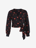 ZAFUL Plus Size Heart Print Wrap Shirt