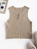 ZAFUL Plus Size Henley Knit Tank Top