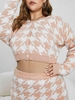 ZAFUL Plus Size Houndstooth Button Up Cardigan