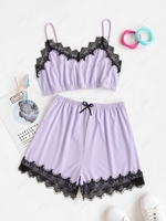ZAFUL Plus Size Lace Trim Pyjamas