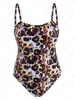 ZAFUL Plus Size Leopard Backless One-piece Swimsuit Xxxxl