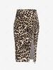 ZAFUL Plus Size Leopard Cinched Slit Midi Skirt