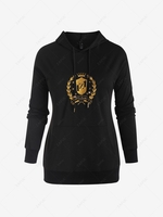 ZAFUL Plus Size Logo Embroidered Kangaroo Pocket Hoodie