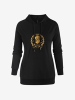 ZAFUL Plus Size Logo Embroidered Kangaroo Pocket Hoodie