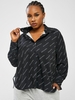 ZAFUL Plus Size Logo Print Dual Button Cuff Shirt