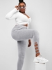 ZAFUL Plus Size Marled Crisscross Hem Jersey Leggings